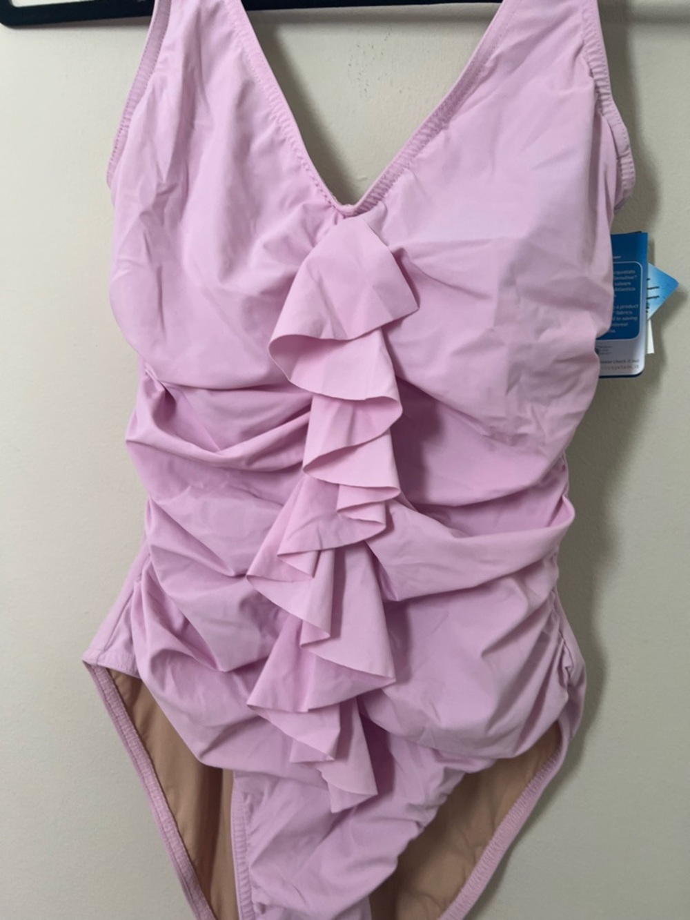 Karla Collette light  Pink Floral-Front V-Neck One-Piece Swimsuit - Picture 8 of 16